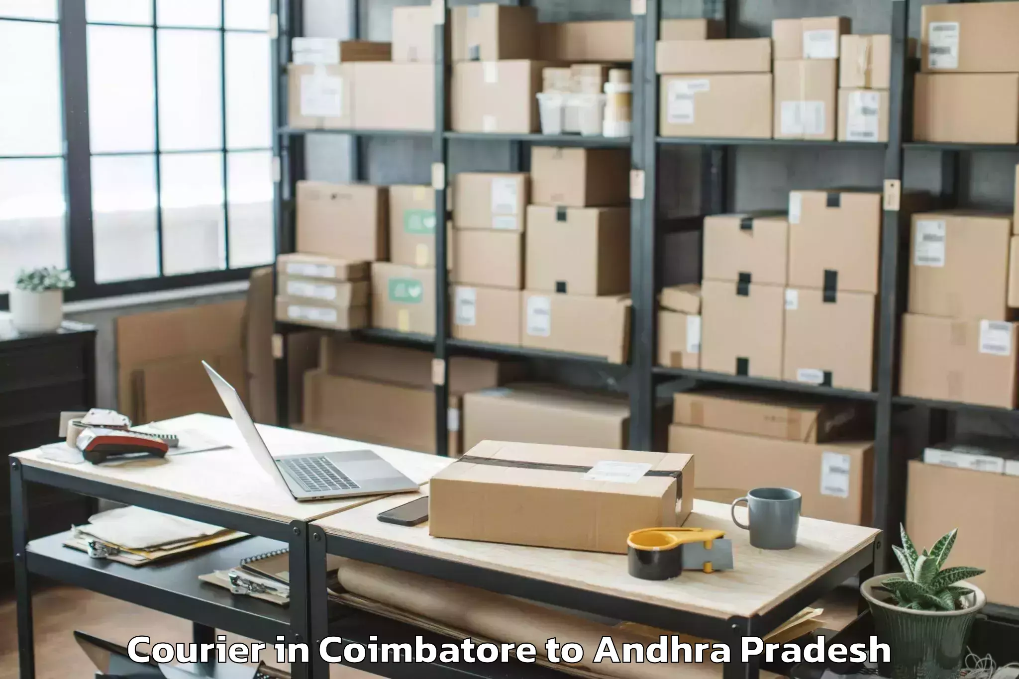 Easy Coimbatore to Vajrakarur Courier Booking